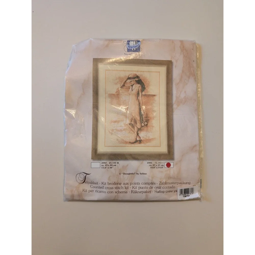 Verachtert Counted Cross Stitch Kit Sealed Thoughtful Beach Woman‎ 10.8